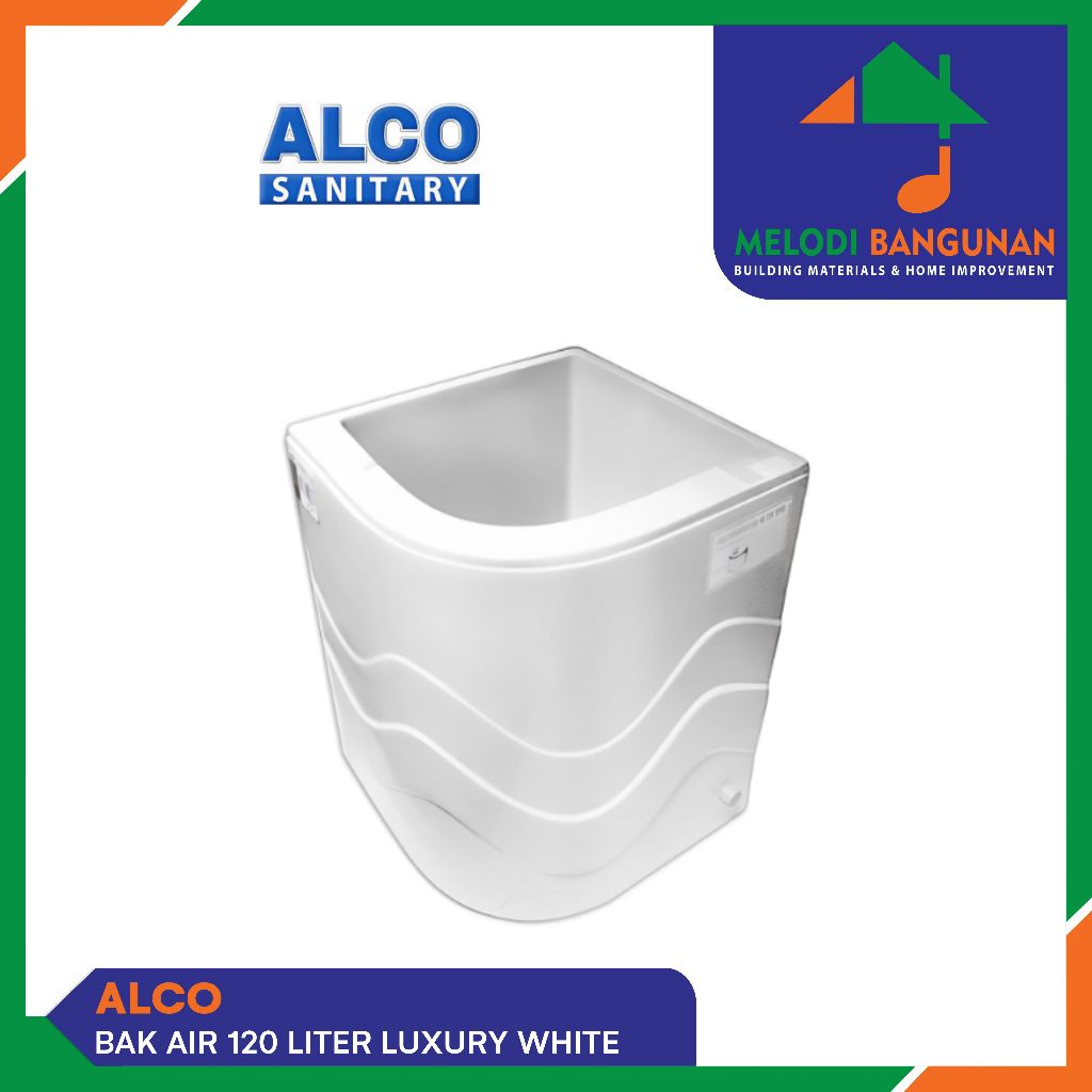 Alco - Bak Air Mandi Sudut Luxury Marble 120 Liter 120 Ltr White