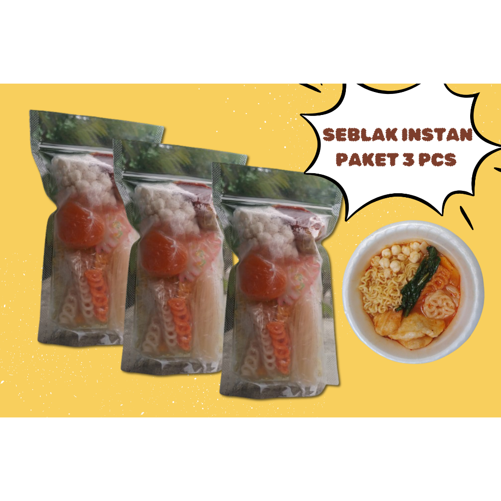 

3 pcs Paket Hemat Seblak Instan Murah - Paket Usaha - Paket Reseller Seblak Instan Murah