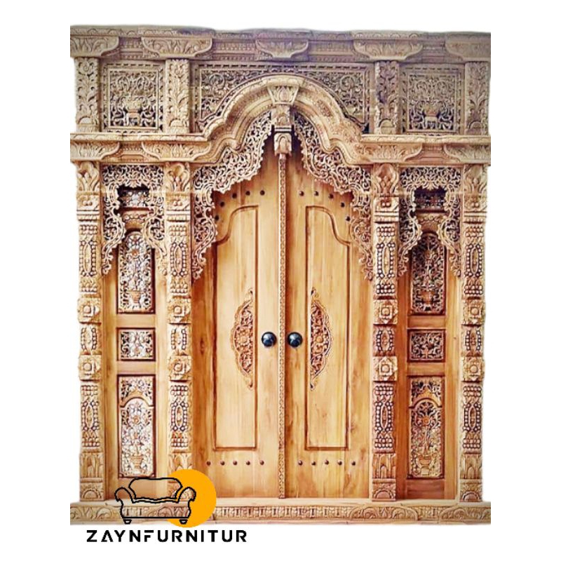 READY Pintu Gebyok Ukir Kelir 2,5 Meter Kayu Jati Jepara