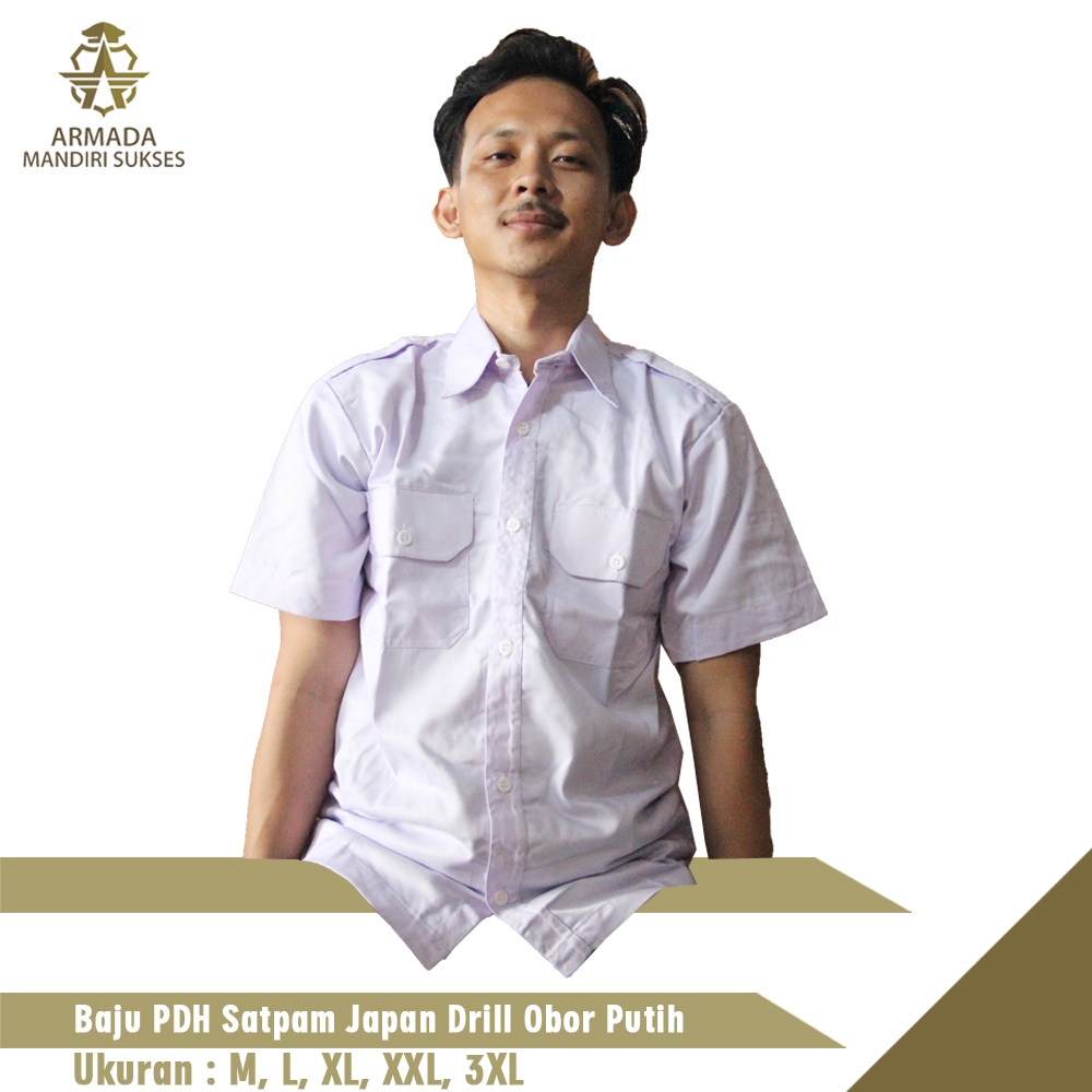Baju PDH Satpam Japan Drill Obor Putih