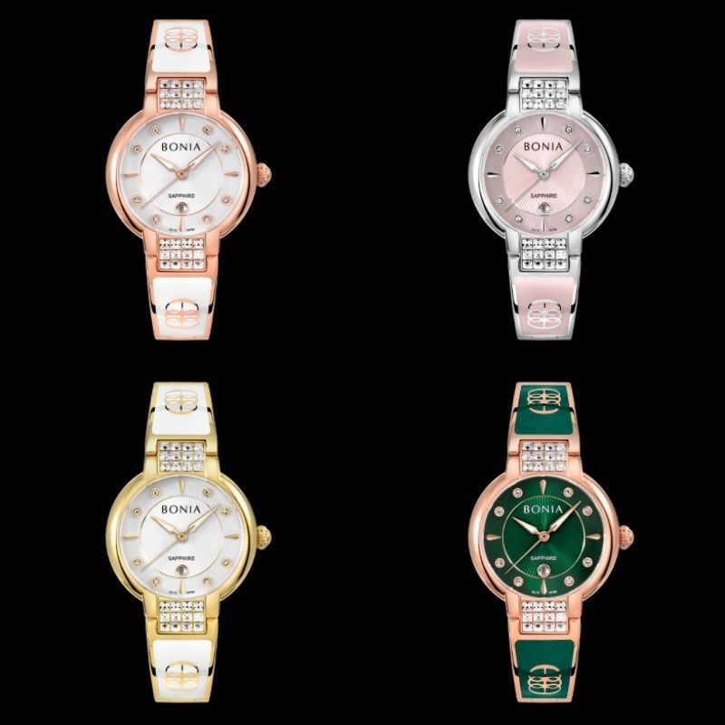 BONIA BNB10754 Jam tangan Wanita Analog saphire Stainless steel Original