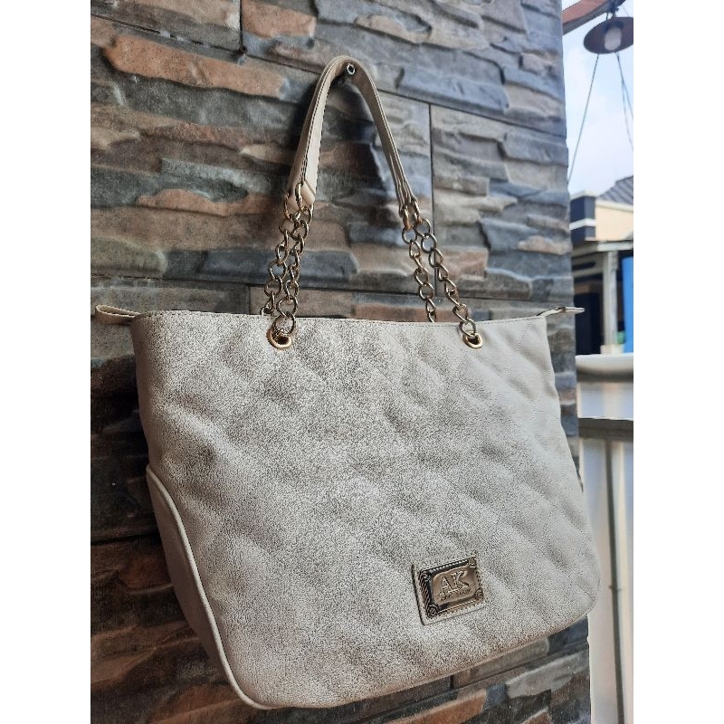 Totebag Putih ANNE KLEIN - TAS PRELOVED BRANDED ORIGINAL