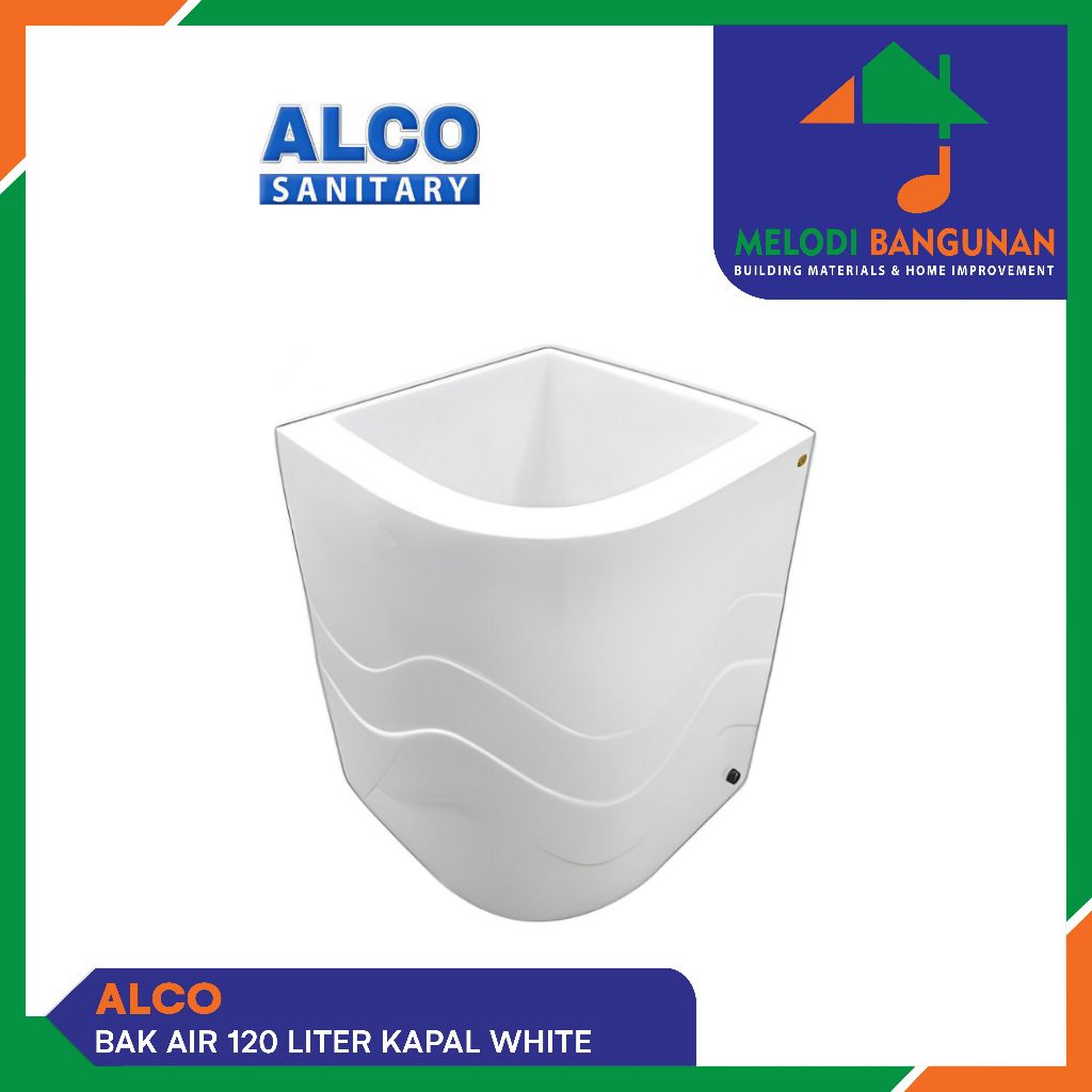 Alco - Bak Air Mandi Sudut Luxury Fiber Glass 120 Liter 120 Ltr White