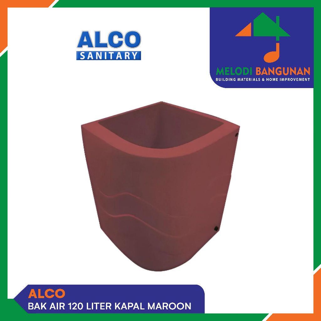 Alco - Bak Air Mandi Sudut Luxury Fiber Glass 120 Liter 120 Ltr Maroon