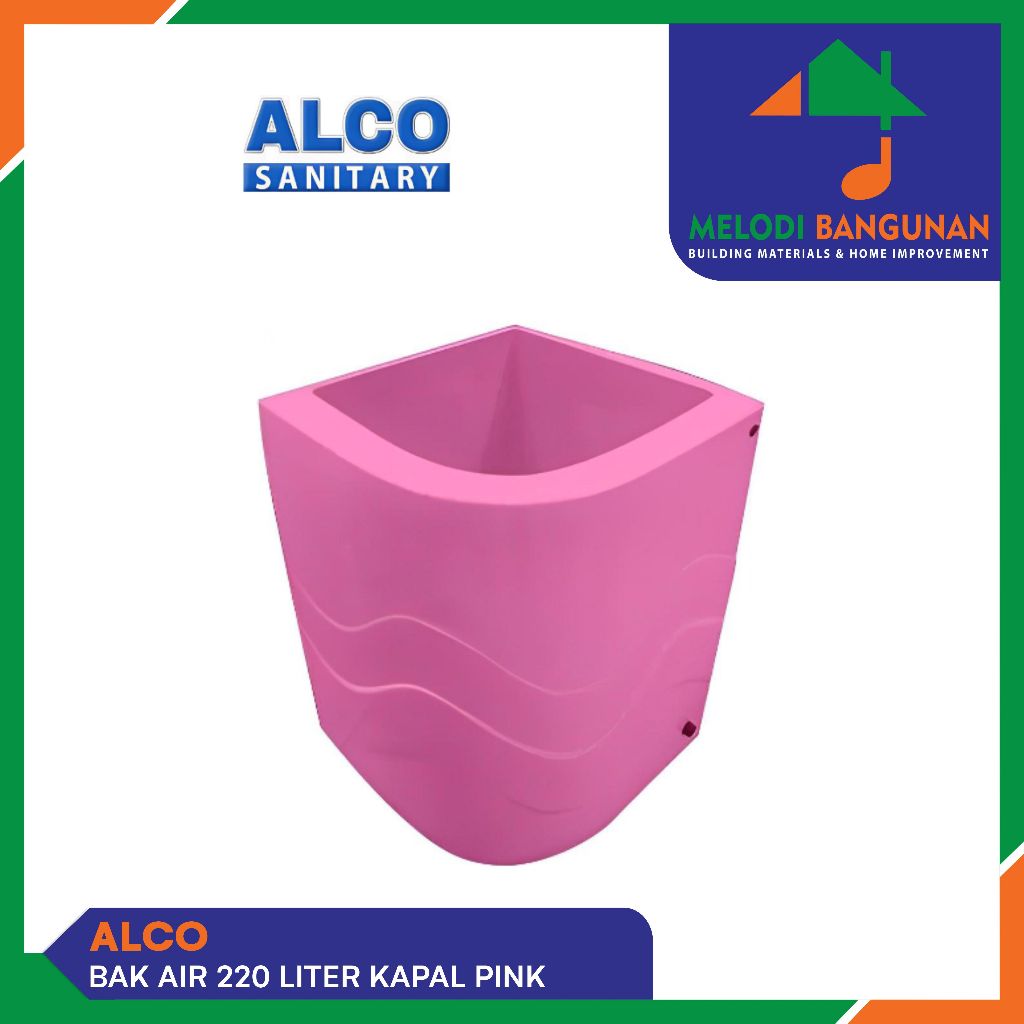 Bak Air Mandi Sudut Fiberglass 220 Liter Pink untuk Kamar Mandi Minimalis