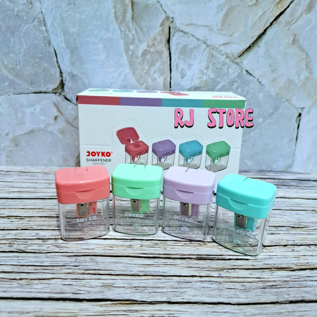 

isi 3 / 6 Pcs Sharpener Rautan Serutan Joyko B-23 / Pencil Sharpener B 23 Kotak / Serutan Pinsil Tabung 1 Lubang