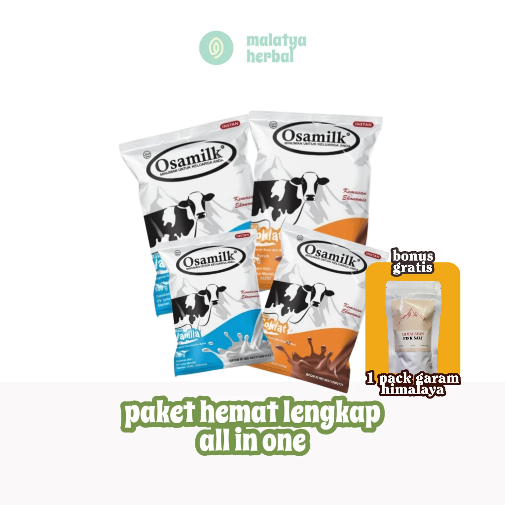 

Paket Hemat Osamilk 300gr - 500gr Vanila & Coklat , Susu Bubuk Susu Penggemuk