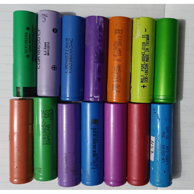 baterai battery batre 18650 eks laptop berbagai merk kapasitas real