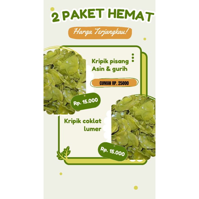 

2 paket hemat kripik pisang greentea 130gram
