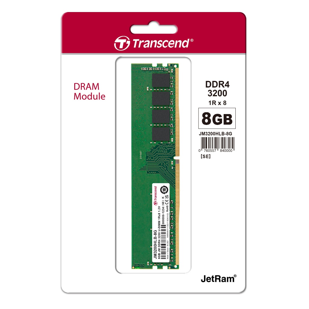 Transcend JetRam 8GB DDR4 3200 - JM3200HLB-8G