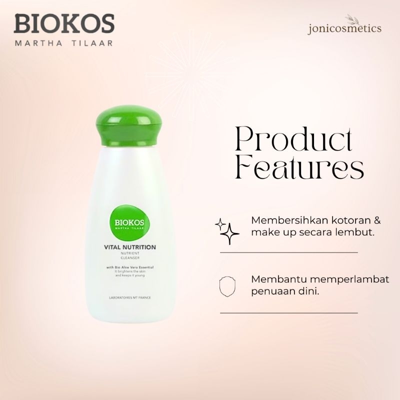 Biokos Vital Nutrition Cleanser  dan Toner 150ml || cleansing milk untuk kulit normal,tampak kusam