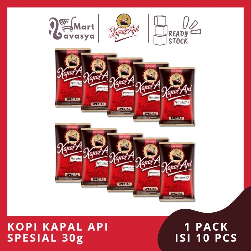 

KOPI KAPAL API SPESIAL MERAH 30g - 1 PACK ISI 10 PCS - KOTA BANDUNG - LAVASYA MART