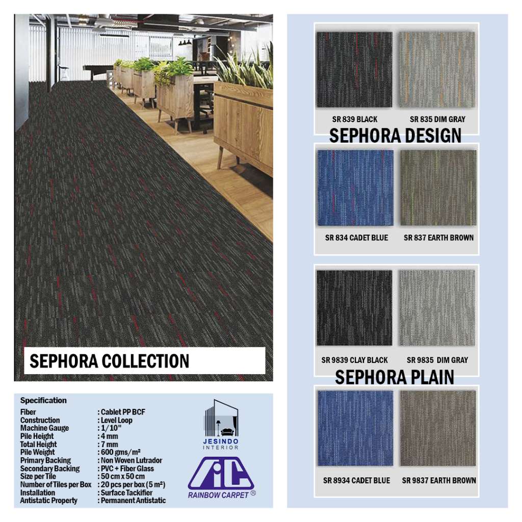 RAINBOW CARPET Karpet Tiles SEPHORA Collection | Karpet Kantor, Rumah, Masjid, Gereja, Sekolah