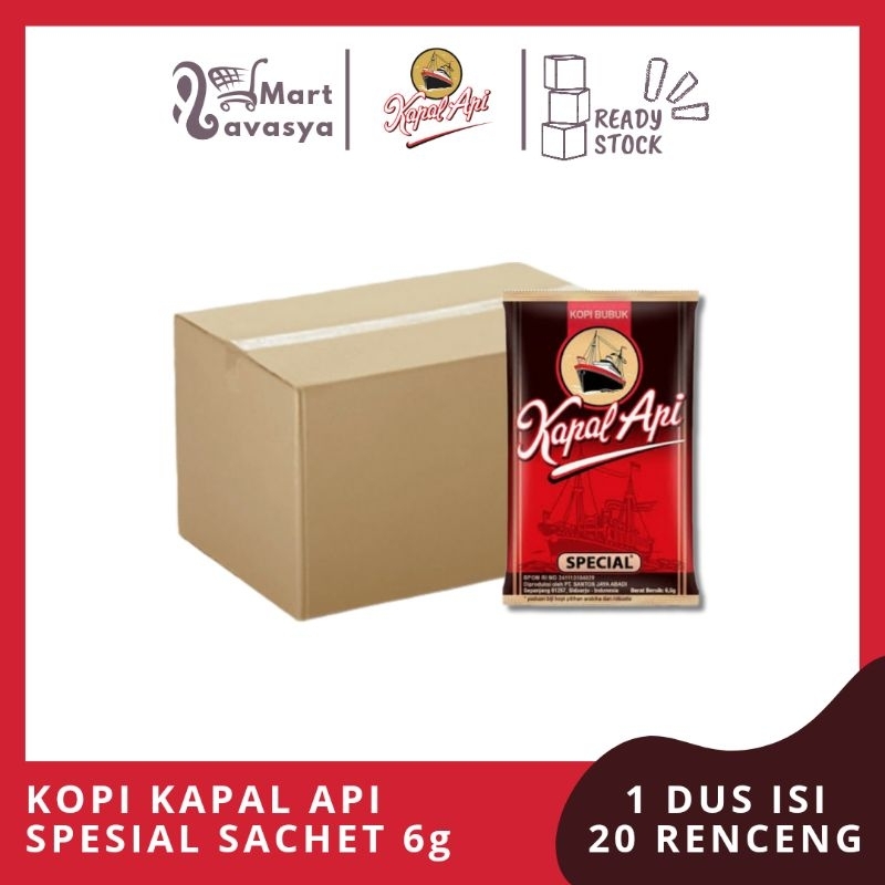 

KOPI KAPAL API SPESIAL SACHET 6g - 1 DUS ISI 20 RENCENG - KOTA BANDUNG - LAVASYA MART