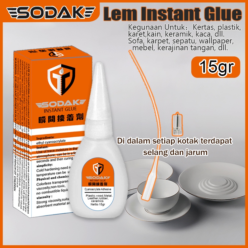 

Lem Tetes SODAK 15gr / Lem Cair Super Kuat / Lem G Korea / Lem Instan Glue