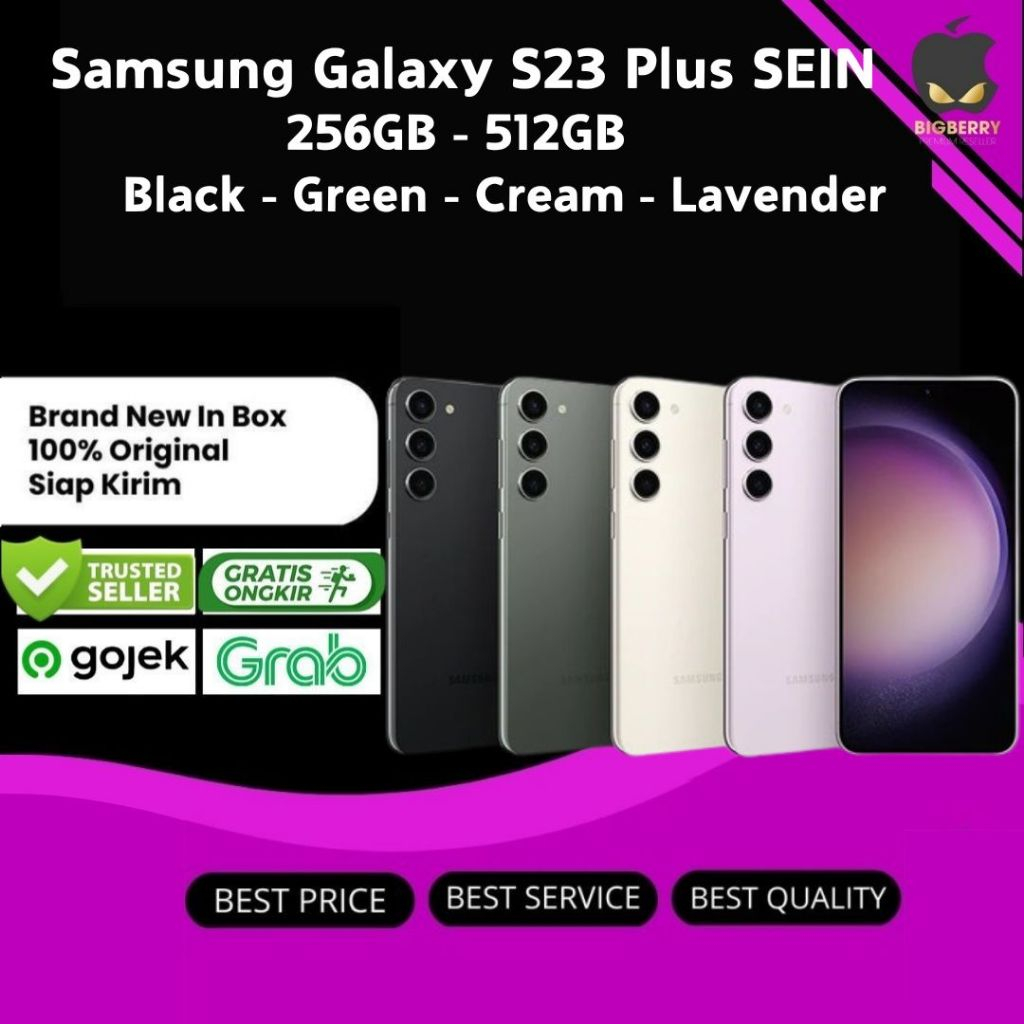 Samsung Galaxy S23 Plus 5G 256GB 512GB Black Lavender S23+ Resmi SEIN