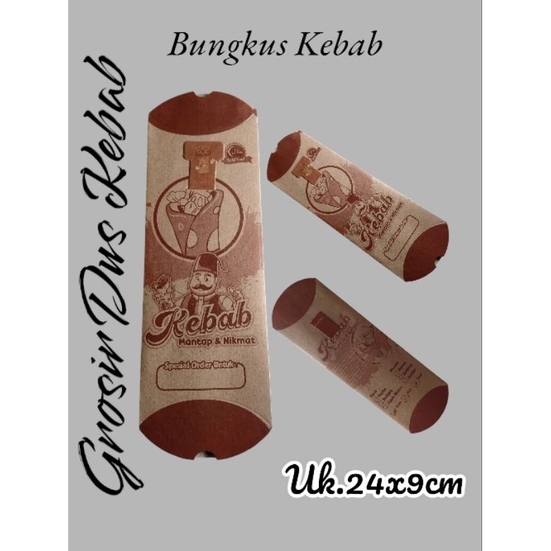 

[Grosir Dus Kebab] Bungkus Kebab Coklat tarikan menarik uk 24x9cm isi 100