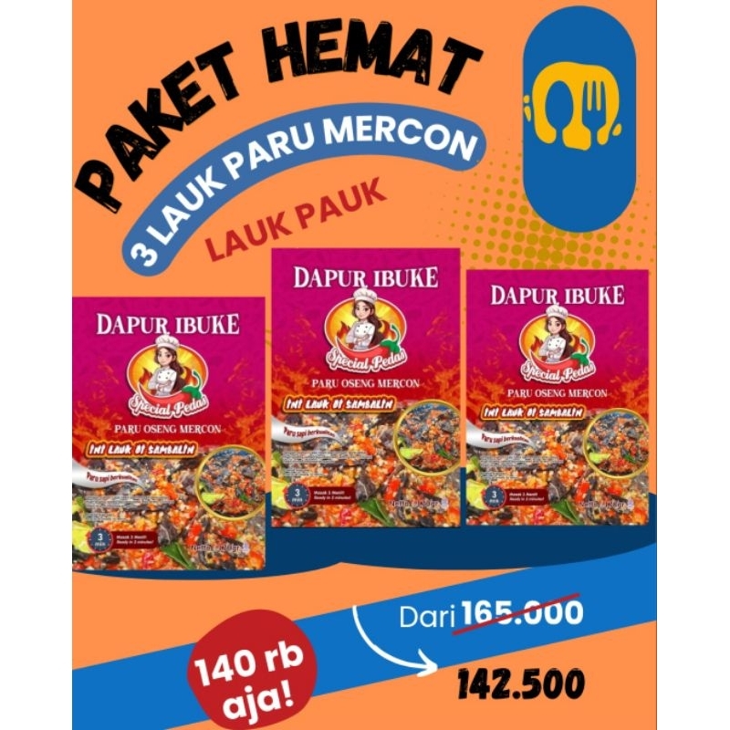 

3 PARU MERCON/3 LAUK PAUK/COMBOHEMAT/PARUPEDS