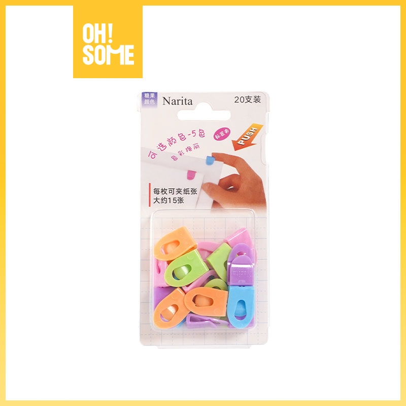 

OHSOME Narita NJ-21 Plastic Label Clip Pink Color 20pcs