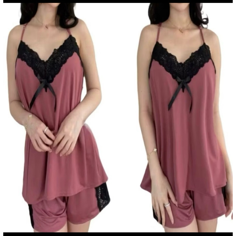 Baju Tidur Tanktop + celana pendek fit L to XXL