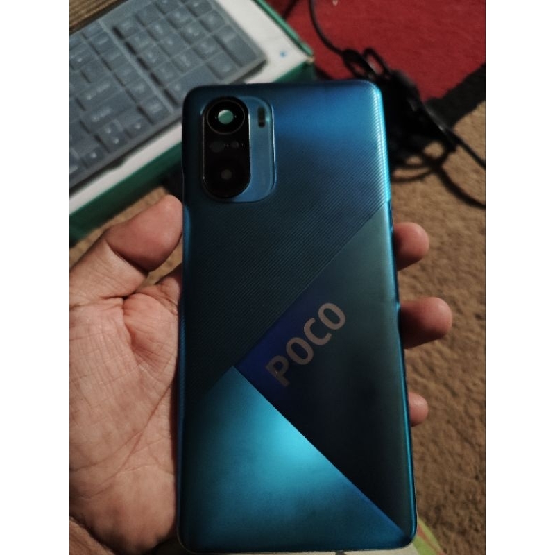 Backdoor Poco F3  Warna Biru Tutup Cover Belakang Poco F3 Original Copotan poco F3