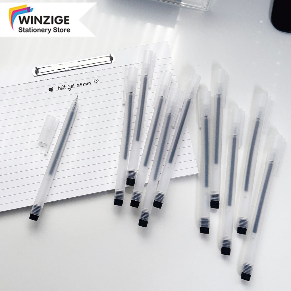 

Winzige 10pcs Pulpen gel hitam 0.5mm pulpen 1 pack gel pen pena standar pulpen murah alat tulis stationery perintilan sekolah lucu school supplies