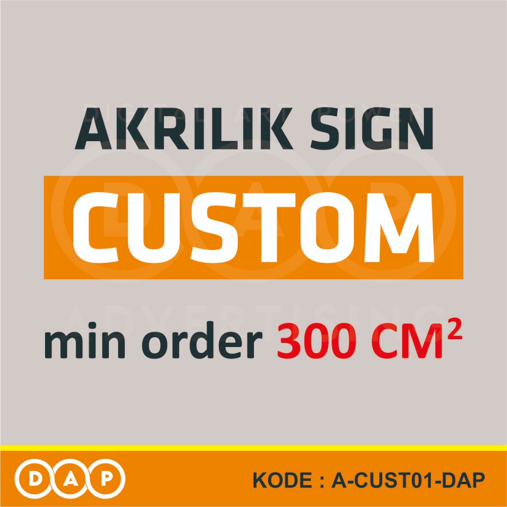 

A_CUST01 - Akrilik Sign Custom - Premium, Murah, Bisa Custom