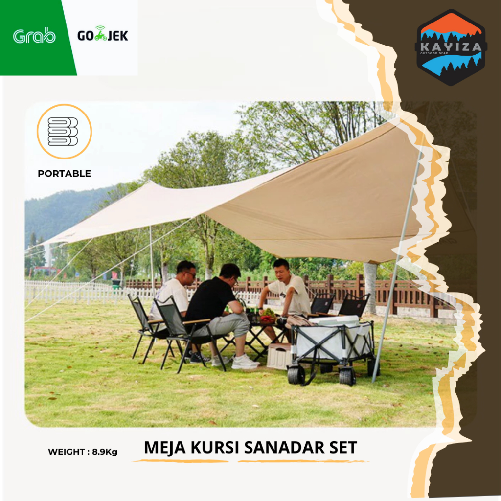 Meja Kursi Lipat Set Camping - Meja Kursi Lipat Outdoor 1 Set - Meja Kursi Lipat Portable - Meja Kur
