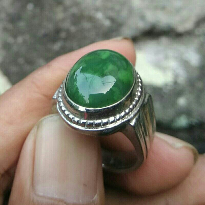 Cincin Batu Akik Giok Aceh Natural Nephrite Jade Nefrite Nefrit