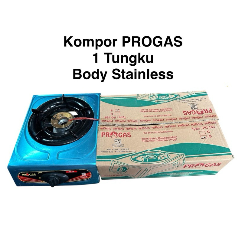 kompor gas 1 tungku Progas UTU body stainless steel.