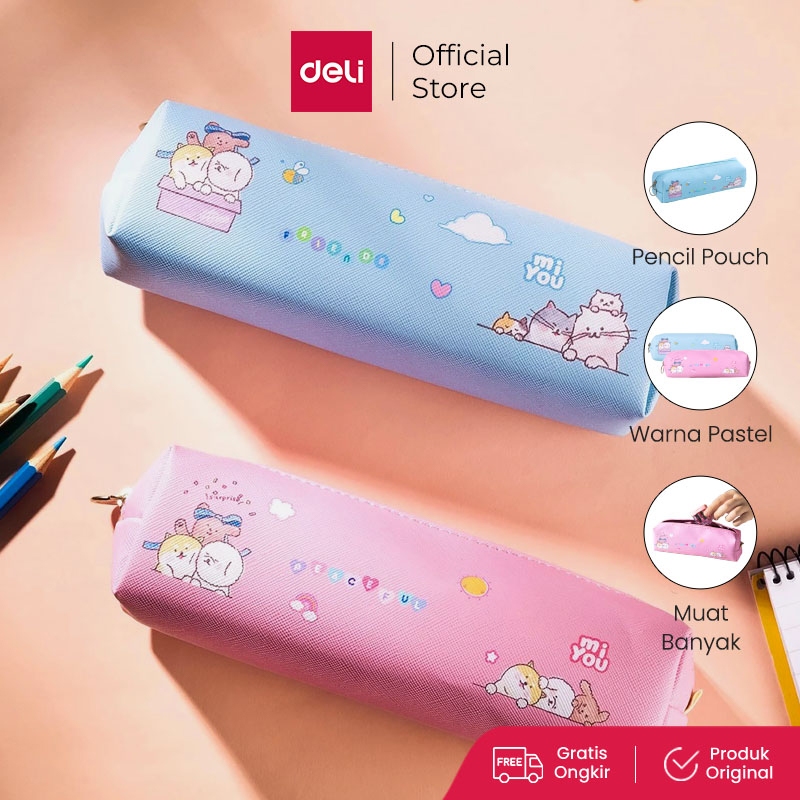 

Deli Pencil Pouch / Tempat Pensil Mi You Warna Pastel Lucu 20 CM Muat Banyak EH902