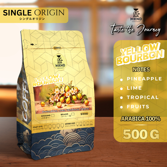 

KOPI ARABIKA YELLOW BOURBON NATURAL 500 GRAM SINGLE ORIGIN | MKND COFFEE