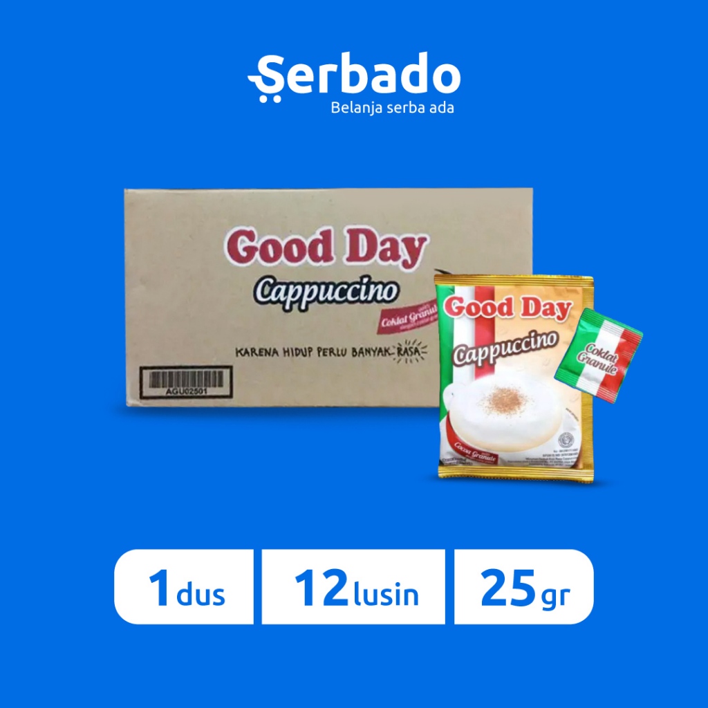 

Good Day Cappuccino Kemasan Sachet 25gr 1 Dus (Isi 120 Pcs)