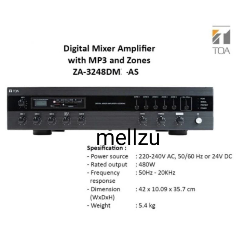 Amplifier TOA ZA 3248DM AS Original Product Toa ZA-3248DM-AS