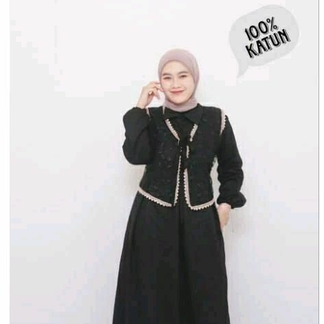 Yora Dress Gamis Mix Brokat Premium Yora Dress Katun