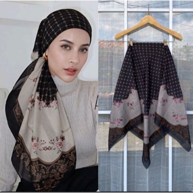 HIJAB SEGIEMPAT VOAL MOTIF BATIK PRINTING/hijab voal motif batik terbaru/hijab segiempat motif batik