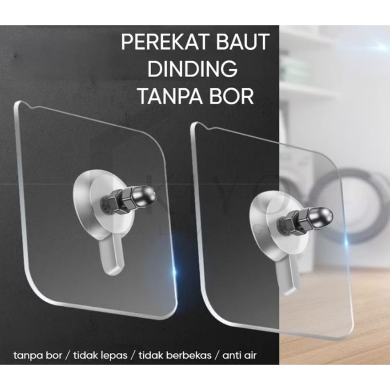 { 10PCS Baut } Stiker Hook Magic Baut Perekat Tanpa Bor Dinding Tembok Baut