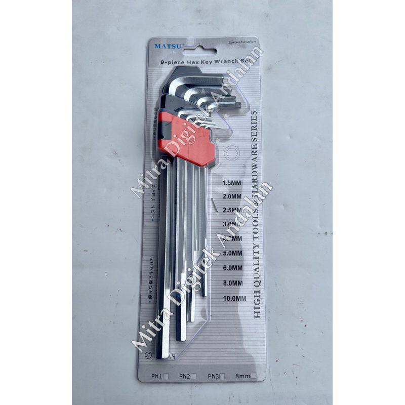Kunci L Set , 9 Pcs , Long - MATSU