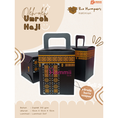 

- PAKET 20 PCS Box Hampers Mini Oleh oleh Haji dan Umroh Bentuk Kabah free Kartu Ucapan