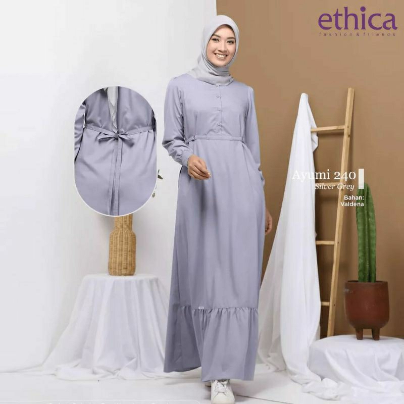 GAMIS WANITA//AYUMI 240 SILVER GREY//UK XXL