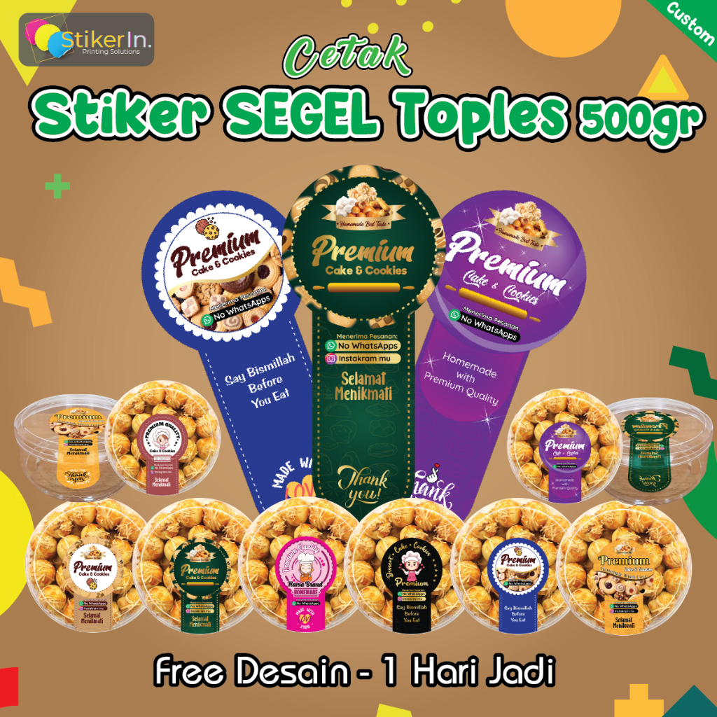 

Stikerin Cetak Segel Topples 500gr / Stiker Kue Kering Nastar dll / Cake Cookies Custom Proses Cepat