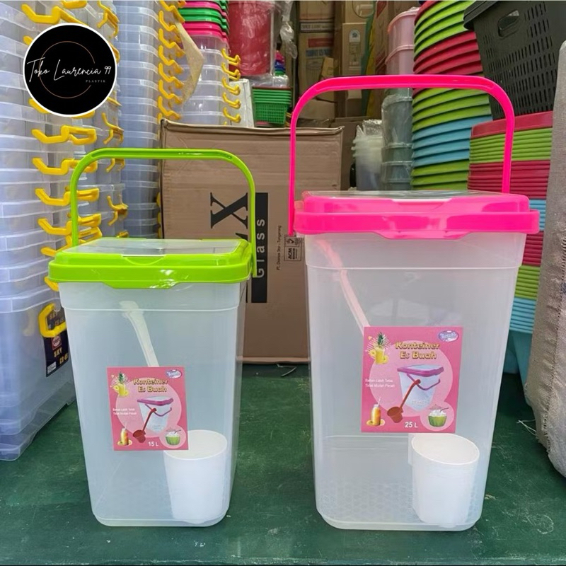 TEMPAT ES BUAH 25 LITER & 15 LITER LOVENIA + GAYUNG / AQUARIUM ES BUAH / TEMPAT ES KELAPA / TEMPAT