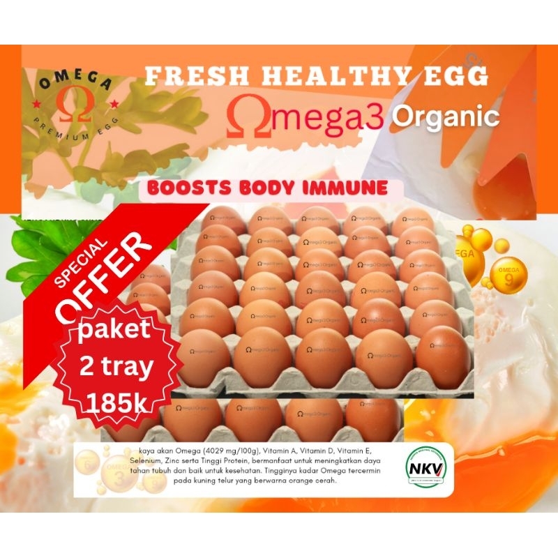 

telur ayam organic omega paket