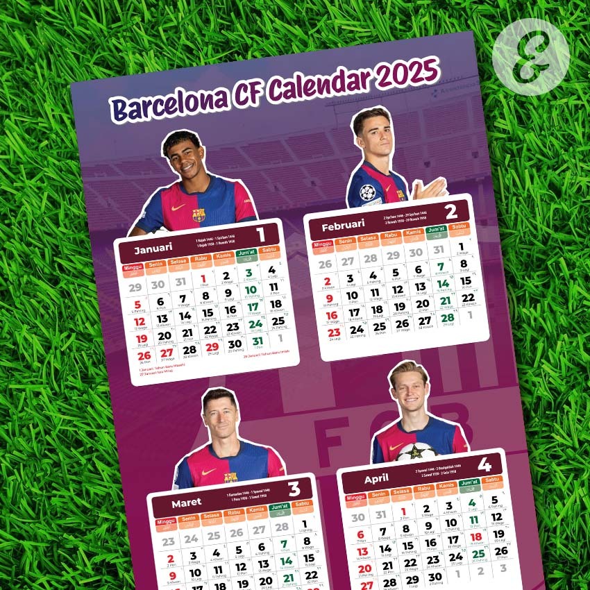 

Kalender Bola Tahun 2025 edisi Barcelona - 4 Bulanan