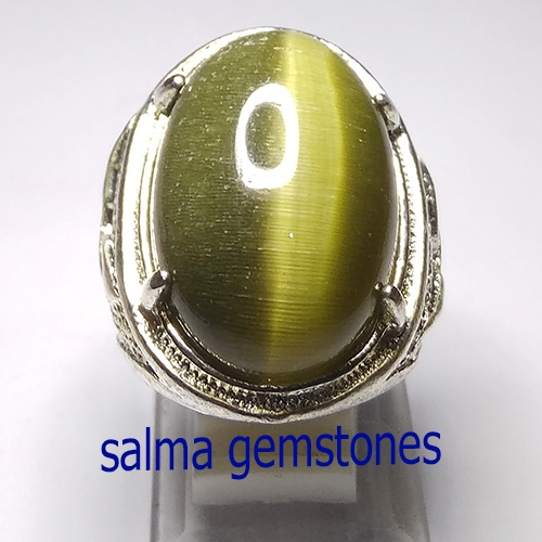 cincin batu akik mata kucing warna bagus batu asli