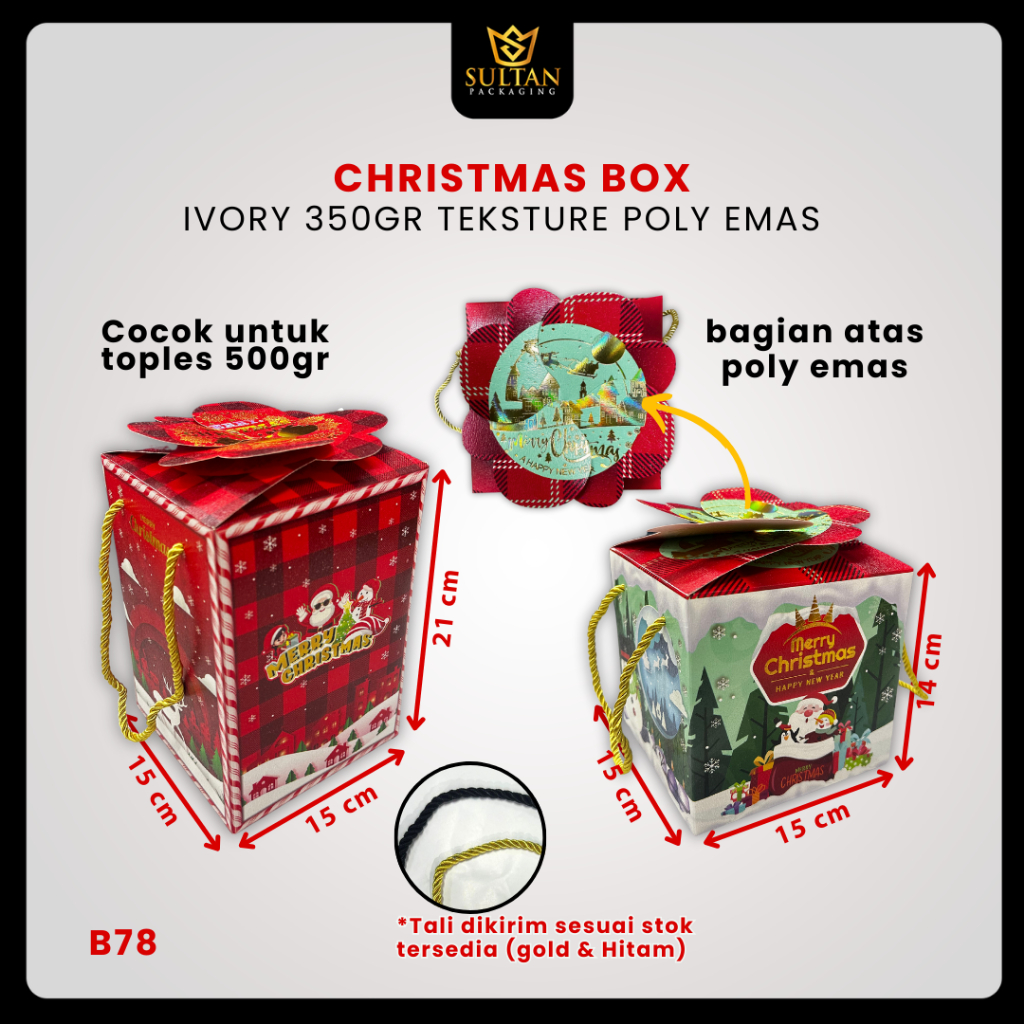 

Kotak Kue|Kotak NatalBox Hampers|Toples 500gr|Dus|Box Packaging|B78