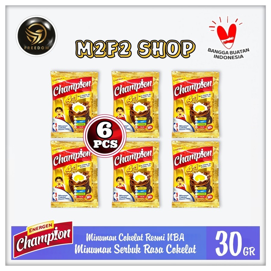 

Susu Bubuk Champion Energen Sachet Cokelat - 30 gr (Kemasan 6 Pcs)