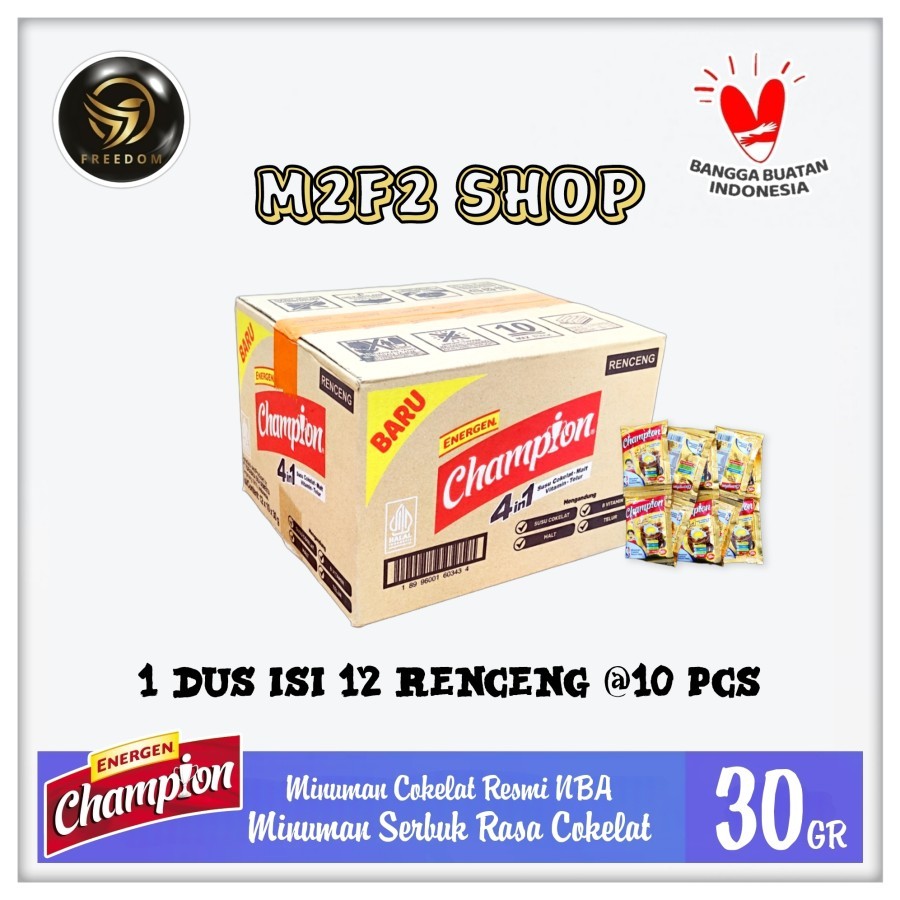 

Susu Bubuk Champion Energen Sachet Cokelat - 30 gr (Kemasan Karton)