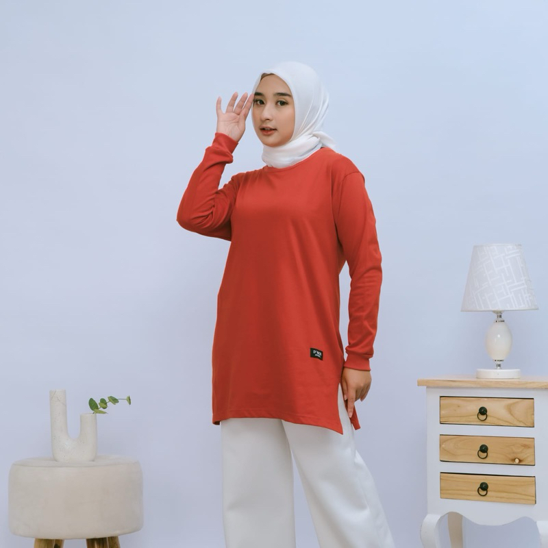 Kaos Tunik Wanita / Tunik Lengan Panjang / Tunik Polos Wanita Terbaru / Tunik Jumbo / Tunik Kekinian