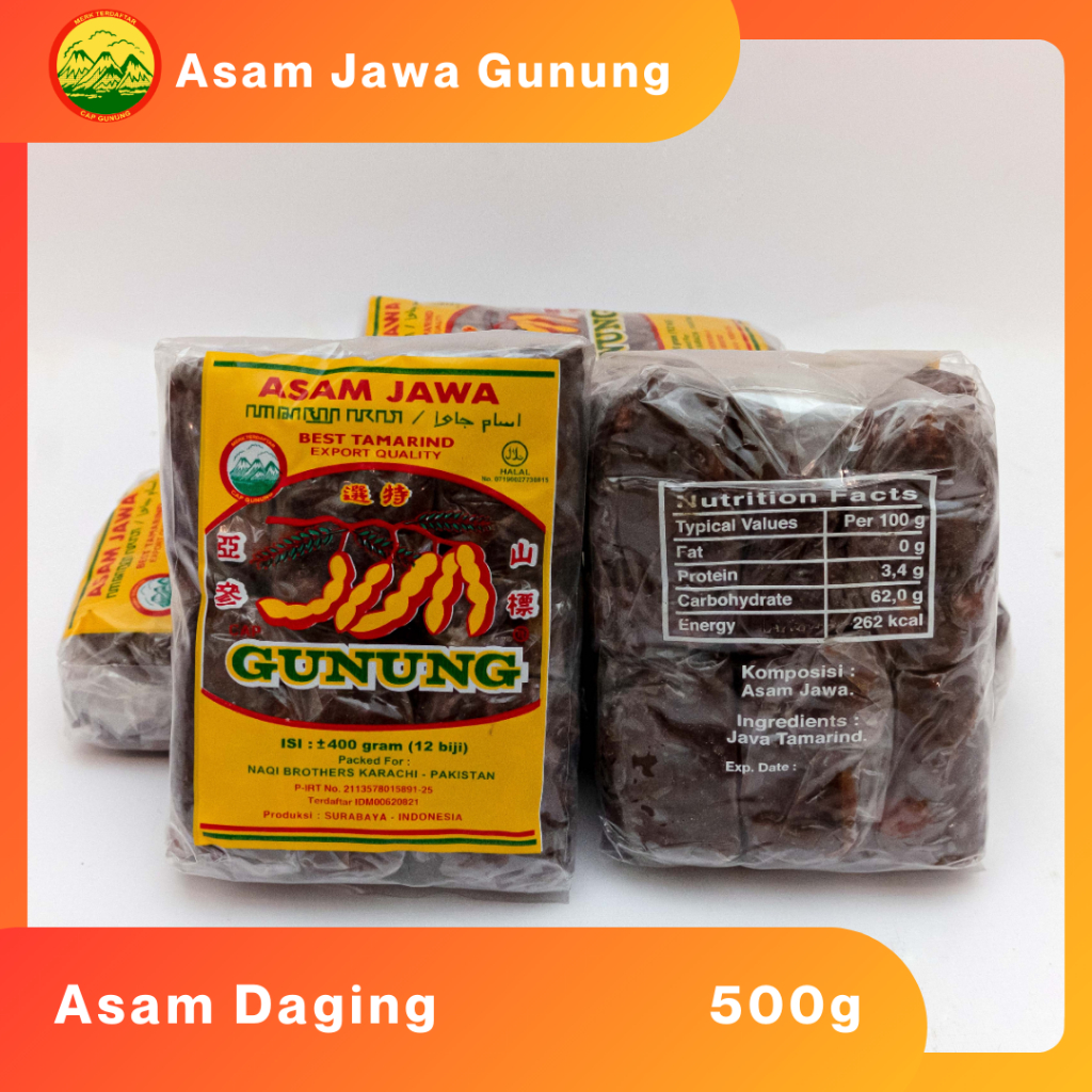 

ASAM JAWA TANPA BIJI CAP GUNUNG/Asam Madura 500GR